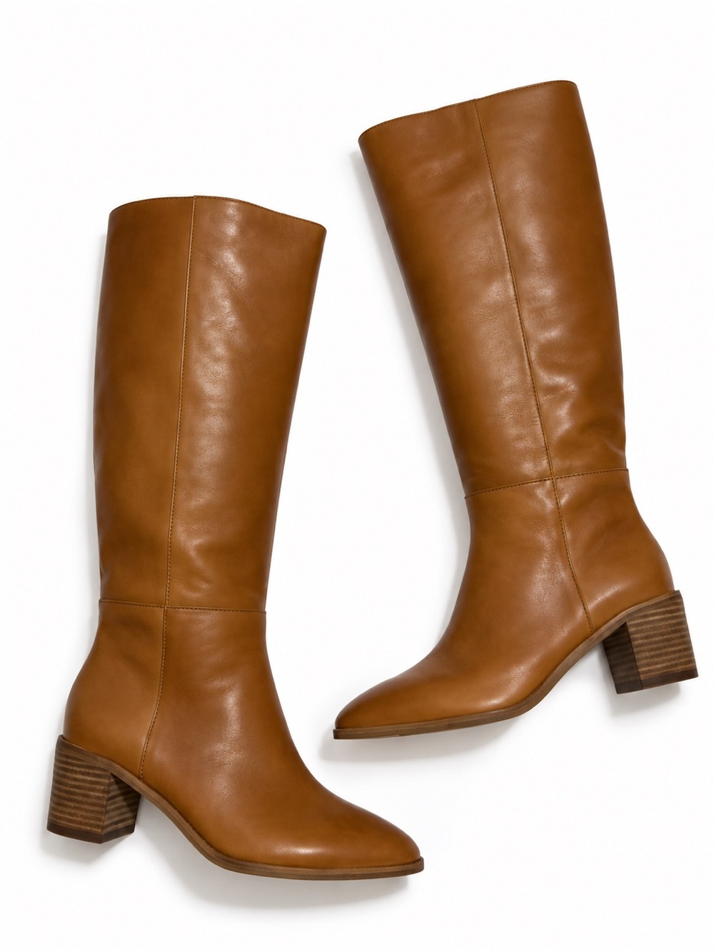 Madewell Carlotta Tall Leather Boots English Saddle Cognac Brown Size 8